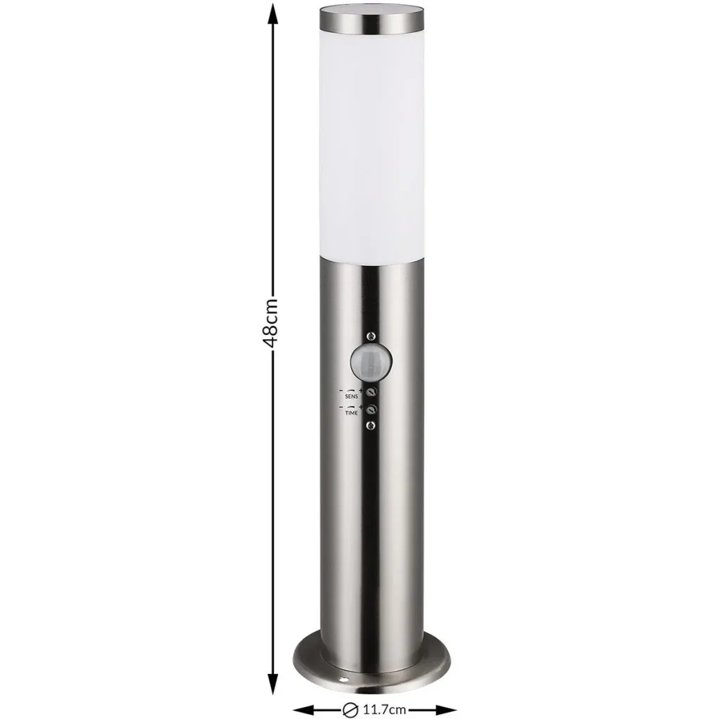 Pathlight - Outdoor Lighting - Garden Lighting - Stainless Steel - With Sensor - 48 x 12 cm - Silver