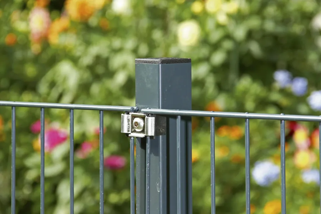 Double rod mesh fence complete set, green, height 100 cm, length 20 m