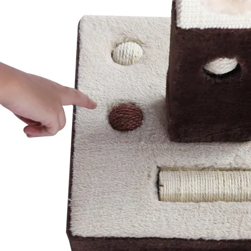 Scratching post cat tree play tree with ball and roller mice L35 x W35 x H60.5 cm