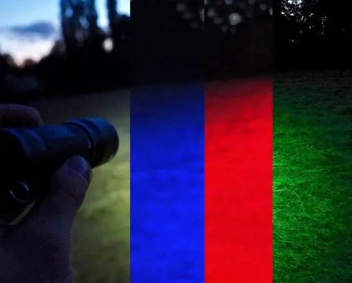 LED flashlight P7QC with 4 light colors