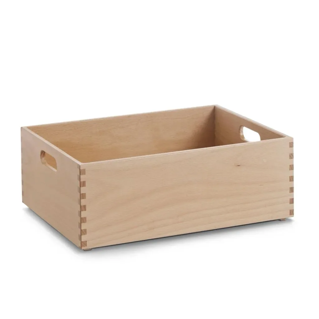 All-purpose box, varnished beech, 40 x 30 x 15 cm