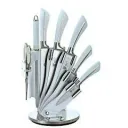 8-piece knife set with stand - white
