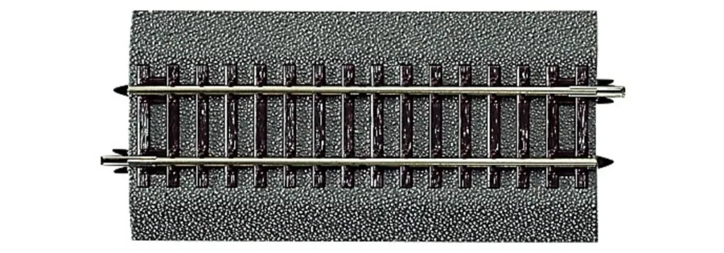 6 pieces straight track G½ with bedding, length 115 mm