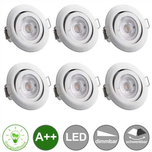 LED downlight Krog 6 pieces white