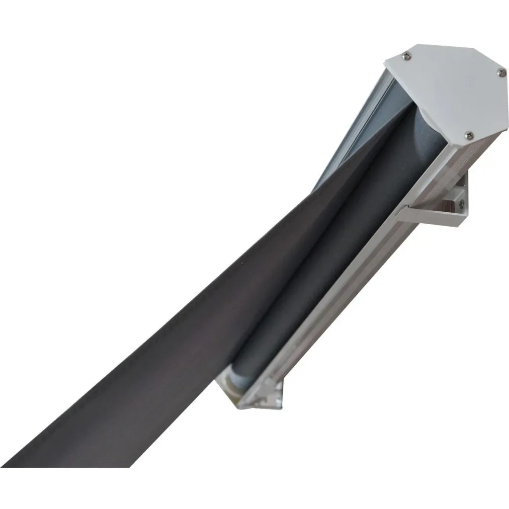 Awning 122cm x 70cm balcony awning folding arm cable pull grey
