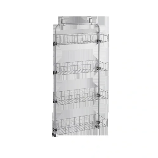 Door shelf, 4 shelves "Baskets@Door", silver