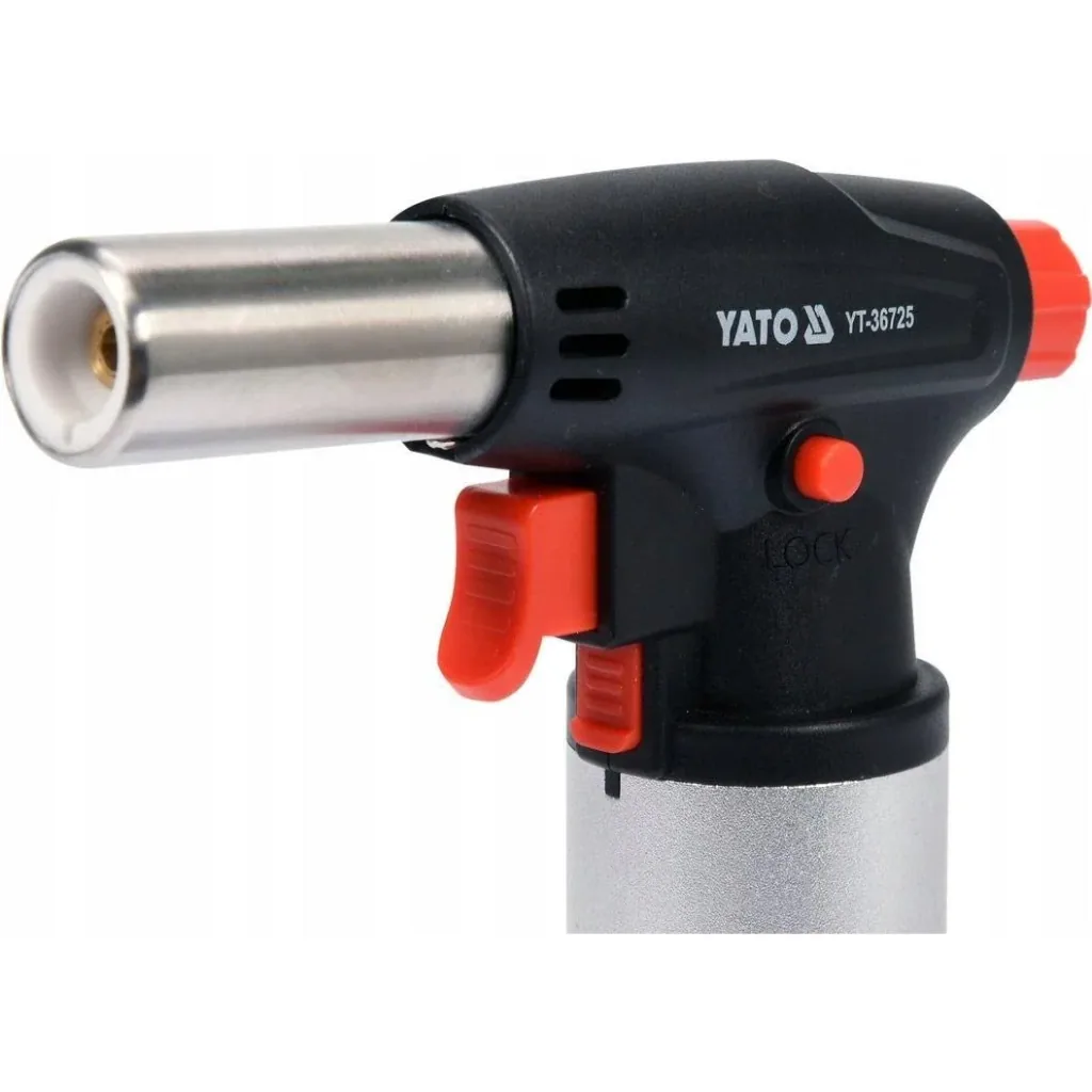 Crème brulee burner with piezo ignition - 200W - with lock function