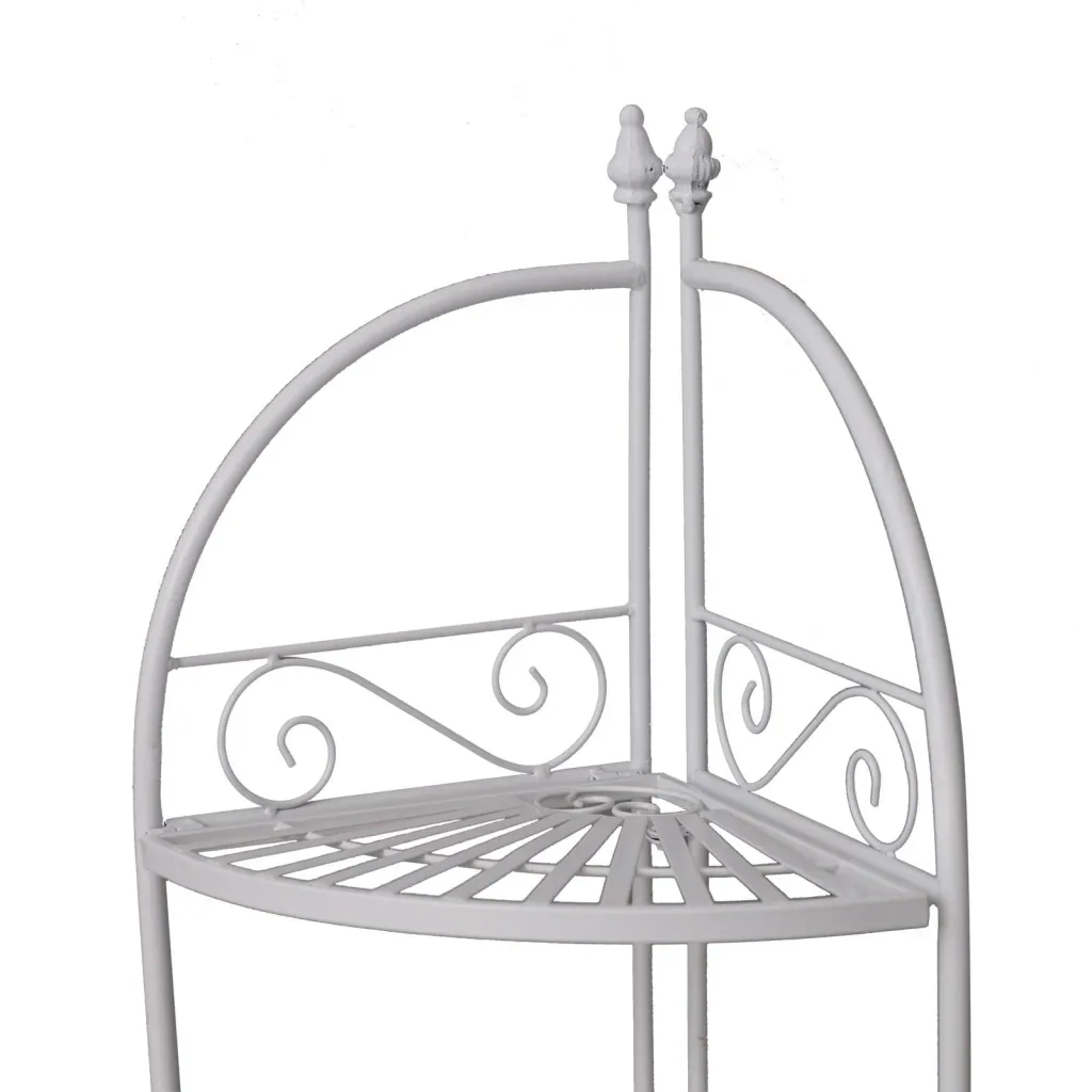 Bathroom shelf, plant shelf, standing shelf, bookcase, storage shelf, foldable metal, white, 46 x 31 x 157 cm