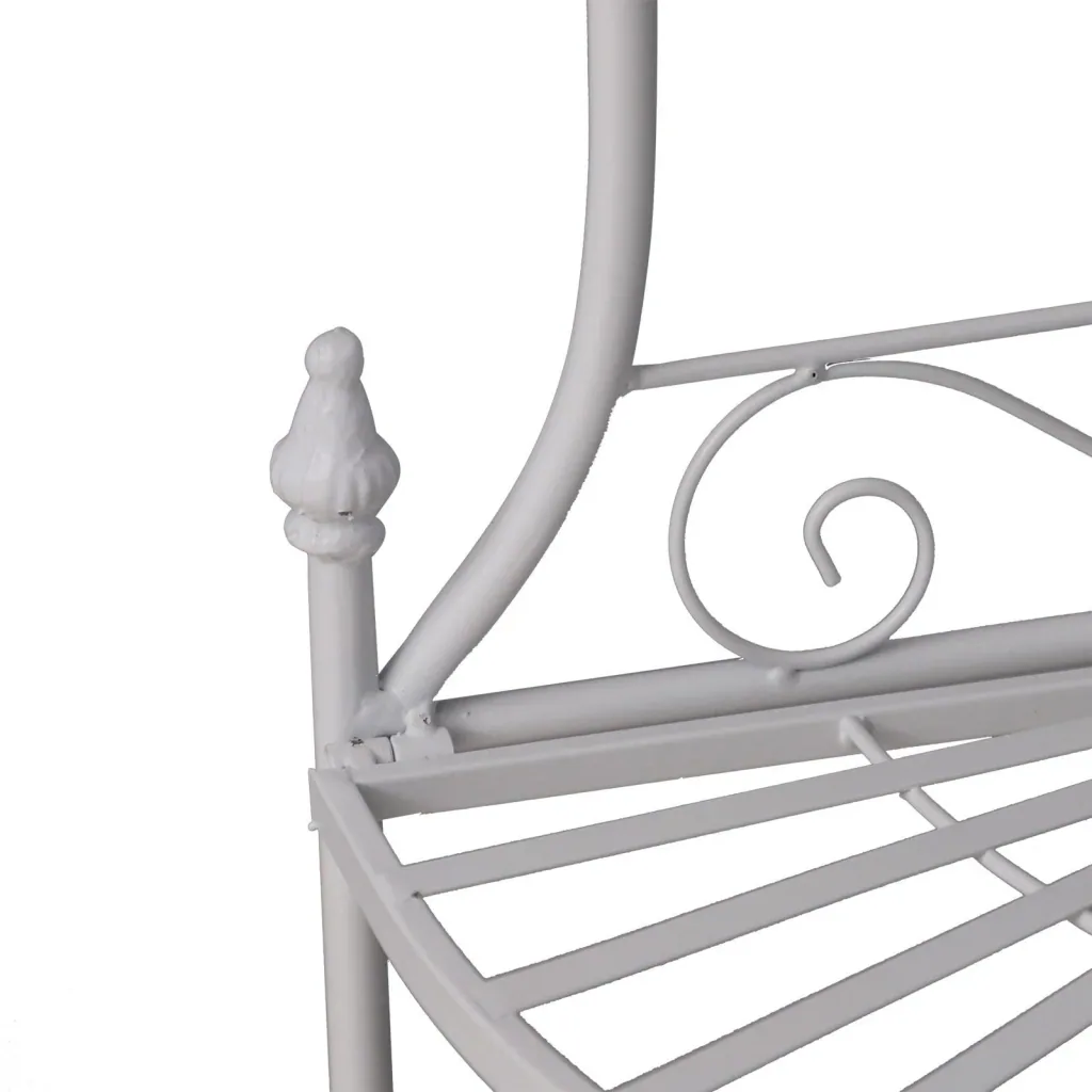 Bathroom shelf, plant shelf, standing shelf, bookcase, storage shelf, foldable metal, white, 46 x 31 x 157 cm