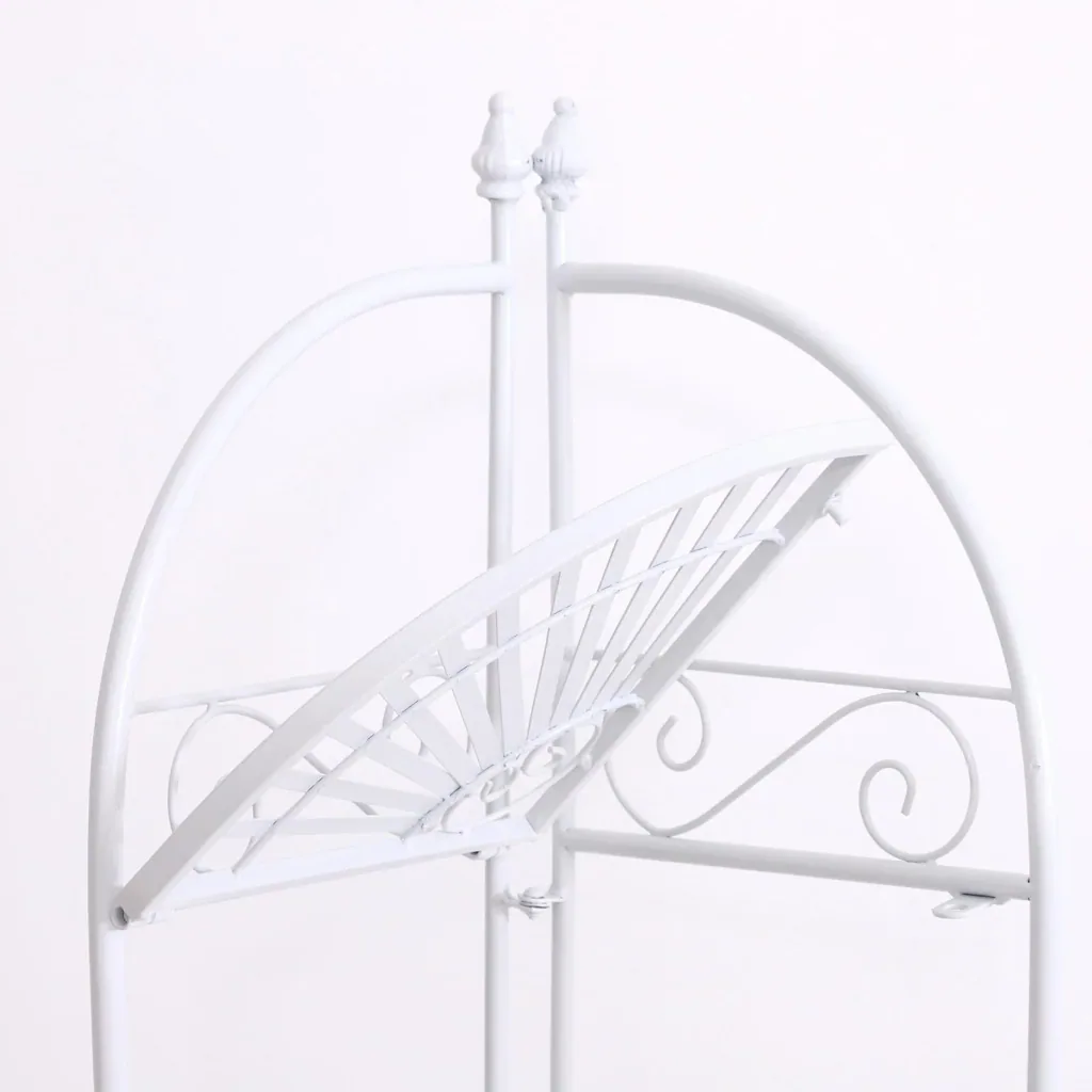 Bathroom shelf, plant shelf, standing shelf, bookcase, storage shelf, foldable metal, white, 46 x 31 x 157 cm