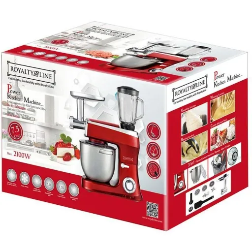 3-in-1 food processor PKM 2100W 7.5L stainless steel red
