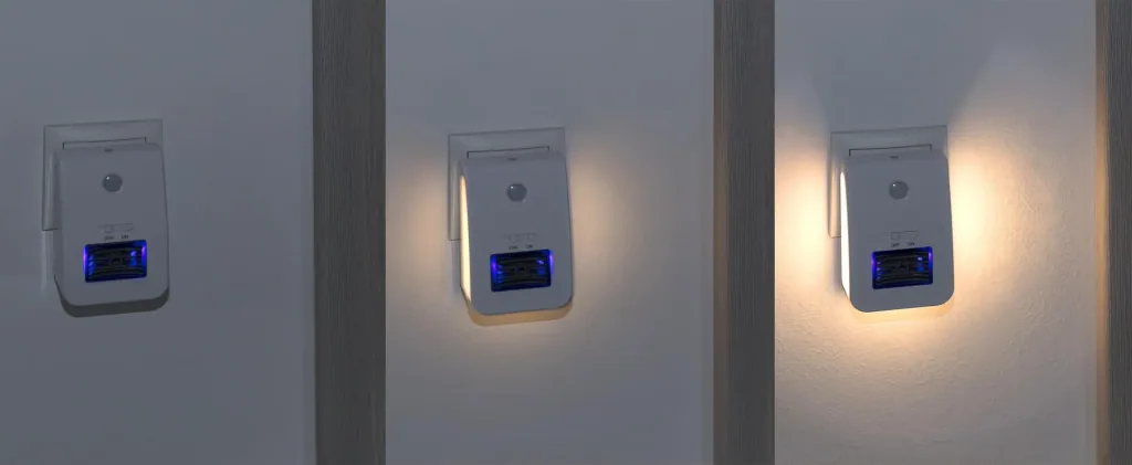Night light with sensor and air purification function