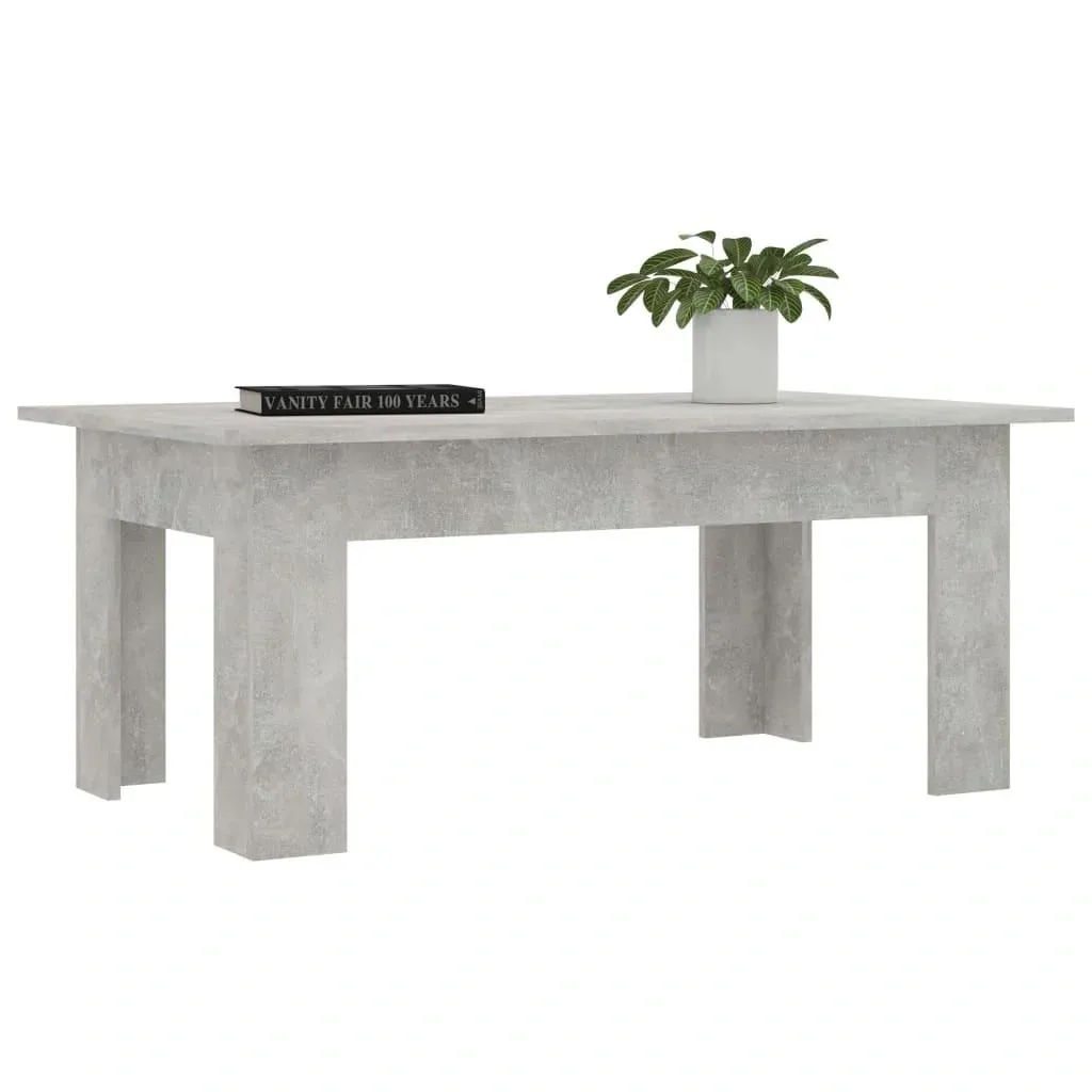 Coffee table 100x60x42 cm chipboard concrete grey
