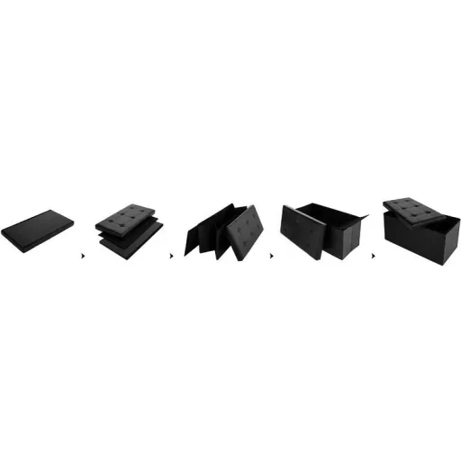 Multifunctional black bench 114 x 40 x 40cm