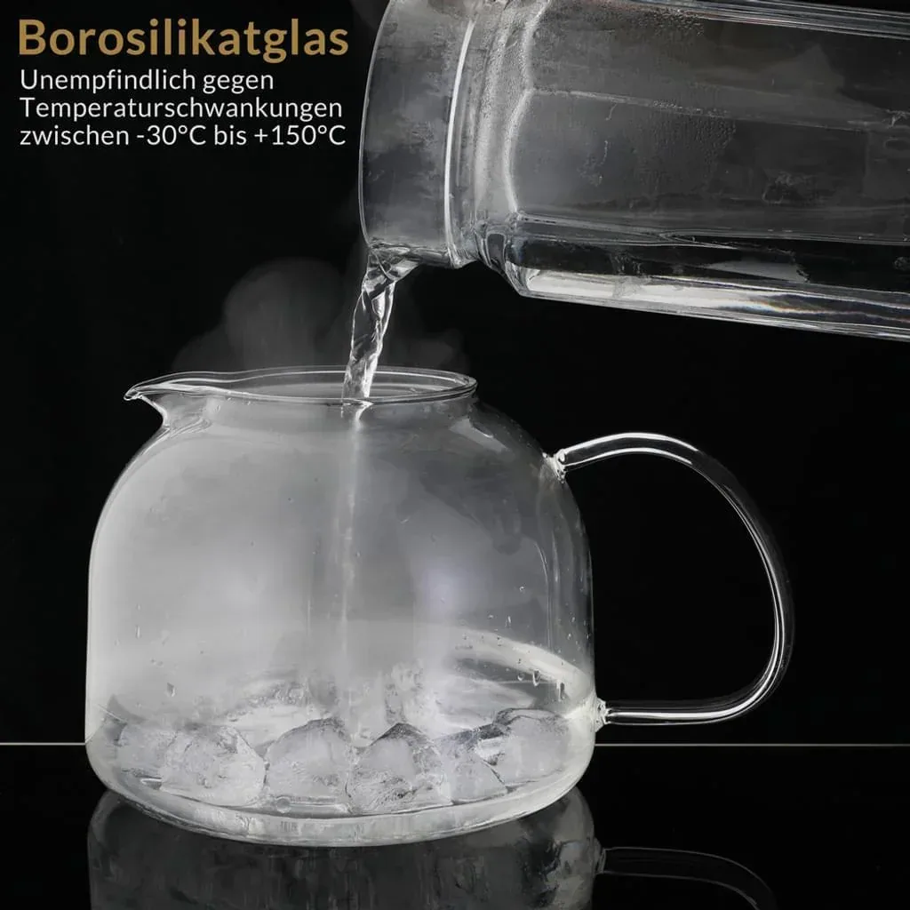 Glass teapot including warmer 1.5L