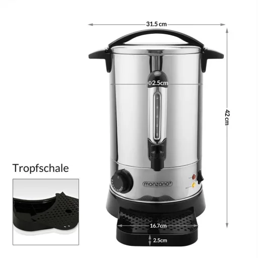 Mulled wine kettle, hot water boiler 6.8L