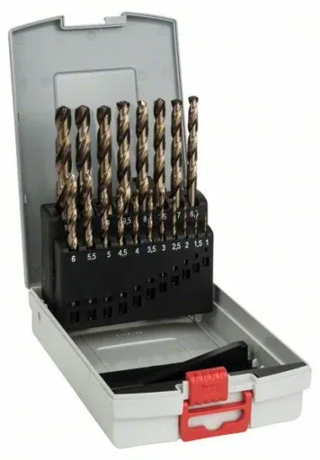 Metal drill bit set HSS-Co ProBox, DIN 338 (cobalt alloy), 110 mm, 19 pieces