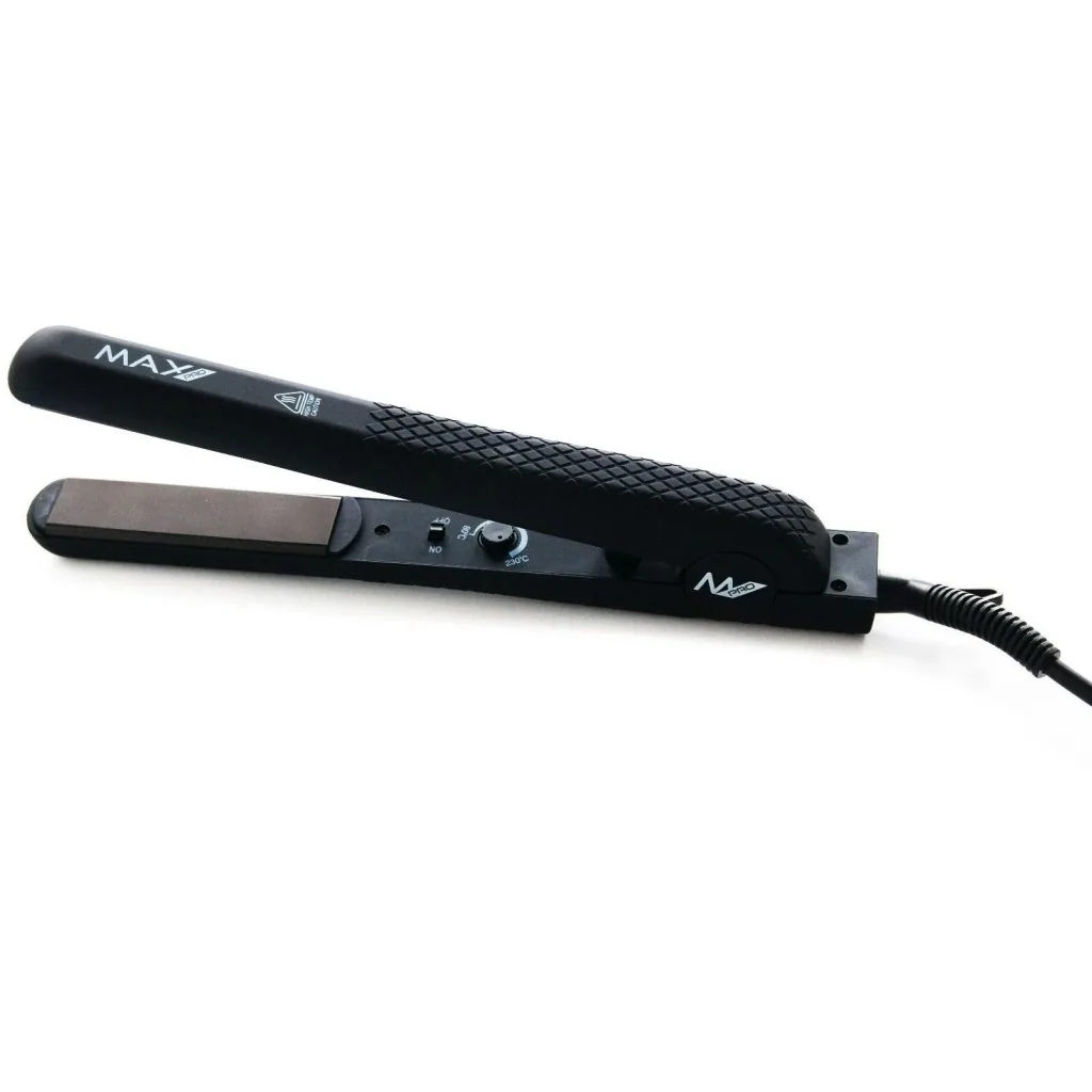 Max Pro Gloss Styling Tongs Black incl. Heat Protection Mat & Protective Bag