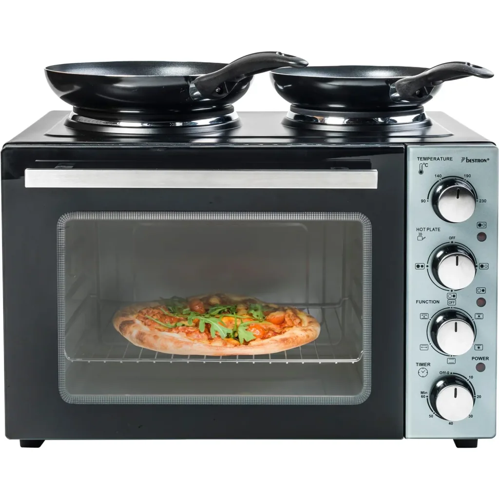 Small kitchen grill oven with rotisserie, 31 liters