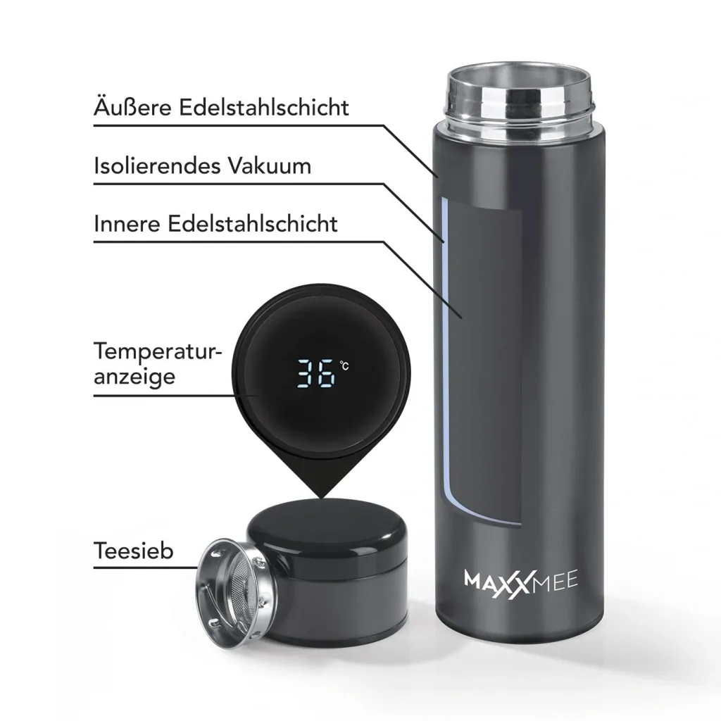 Thermos bottle with temperature display, 500ml