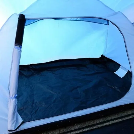 Camping tent family tent with 2 sleeping cabins blue L460 x W230 x H195cm