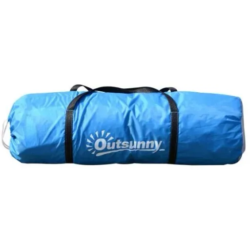 Camping tent family tent with 2 sleeping cabins blue L460 x W230 x H195cm