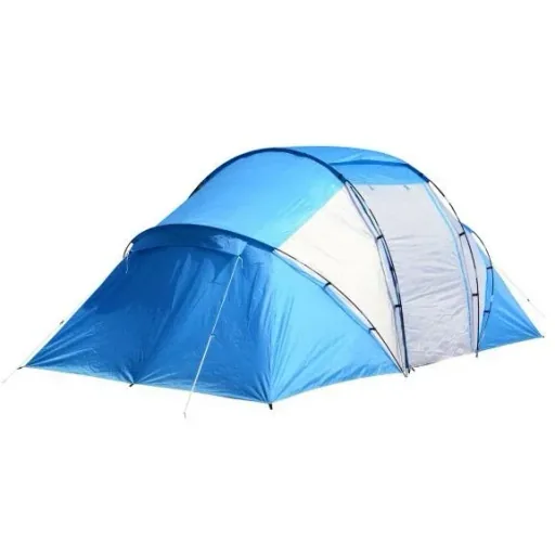 Camping tent family tent with 2 sleeping cabins blue L460 x W230 x H195cm
