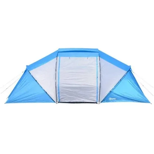 Camping tent family tent with 2 sleeping cabins blue L460 x W230 x H195cm