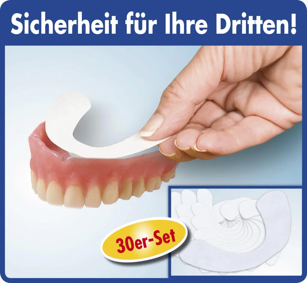 Denture adhesive pads for lower jaw, 30 pieces