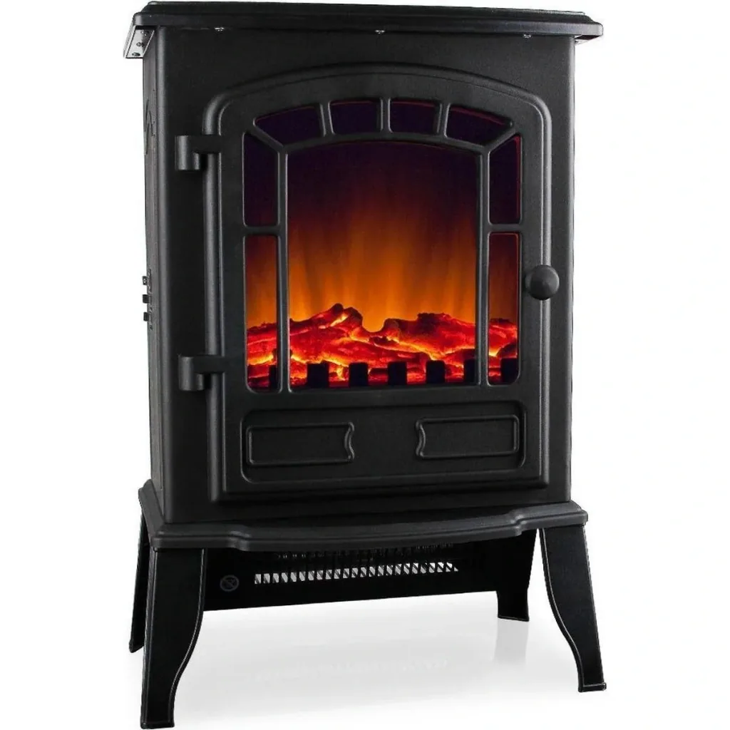 Electric fireplace with open flame effect 2000 Watt - Black