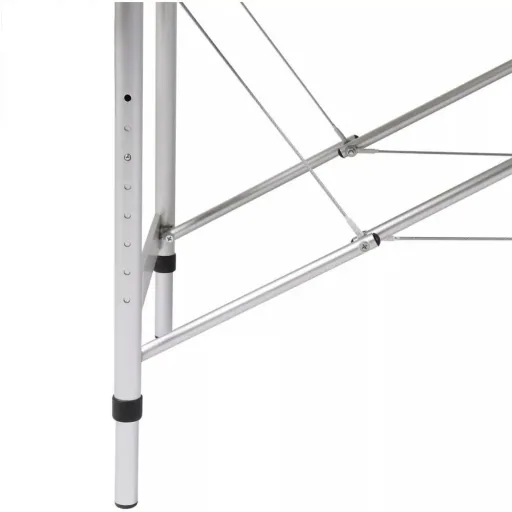 Folding massage table with 2 zones aluminum frame blue