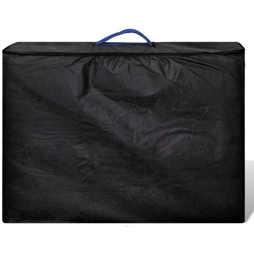 Folding massage table with 2 zones aluminum frame blue