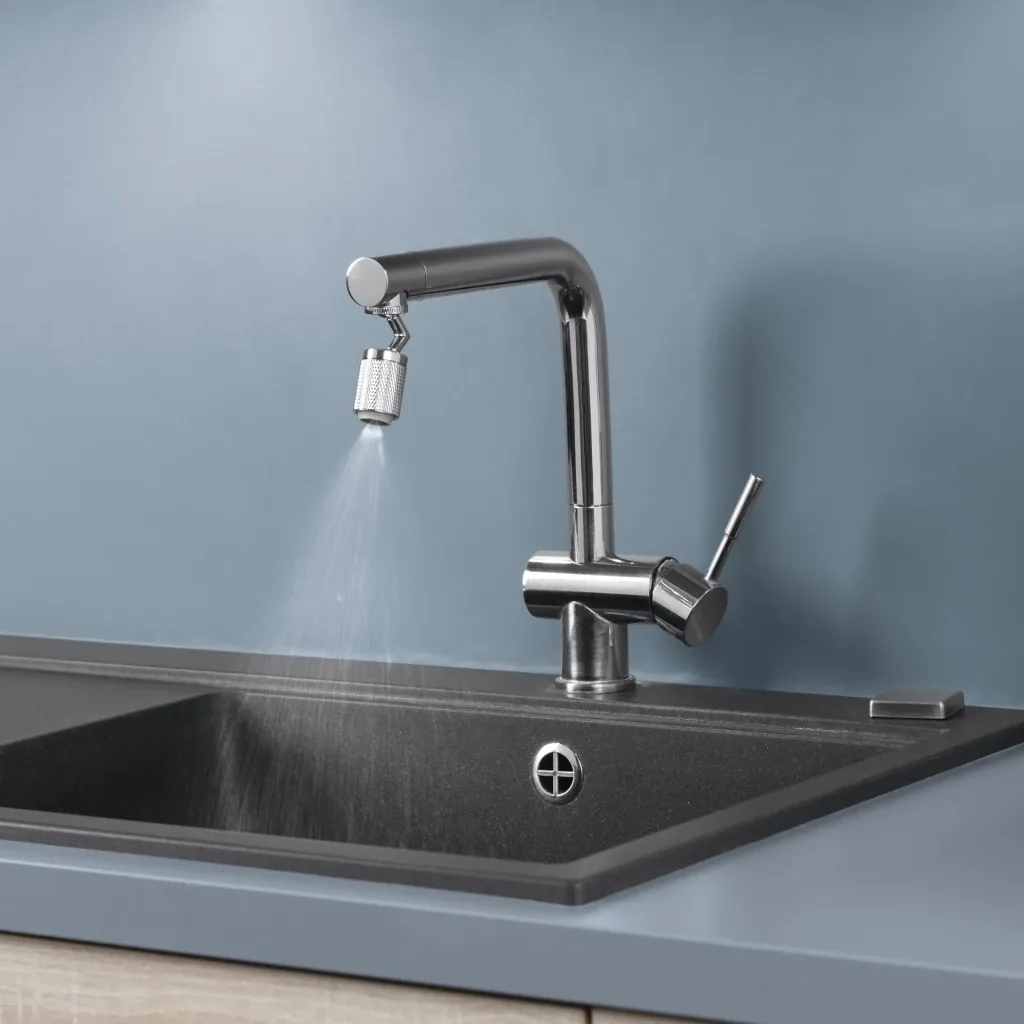 Aerator for water fittings, stainless steel with joint