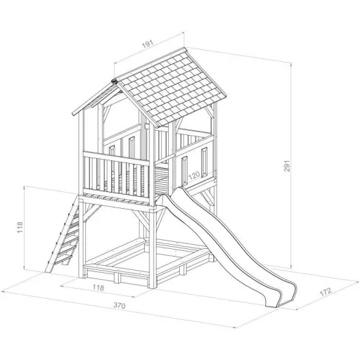 Pumba Play Tower Brown/White - White Slide