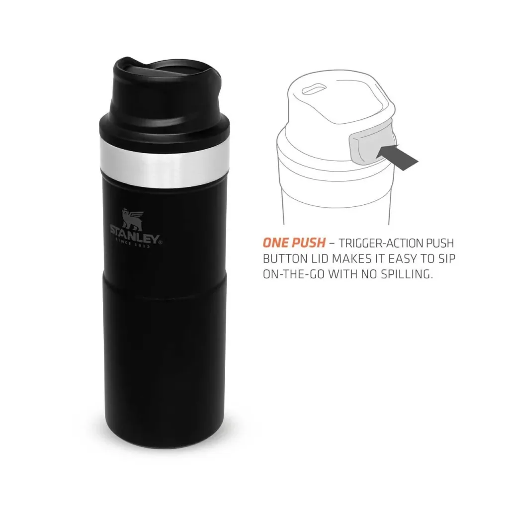 Trigger-Action Travel Mug 0.35 l, Matte Black, vacuum insulation, one-handed operation