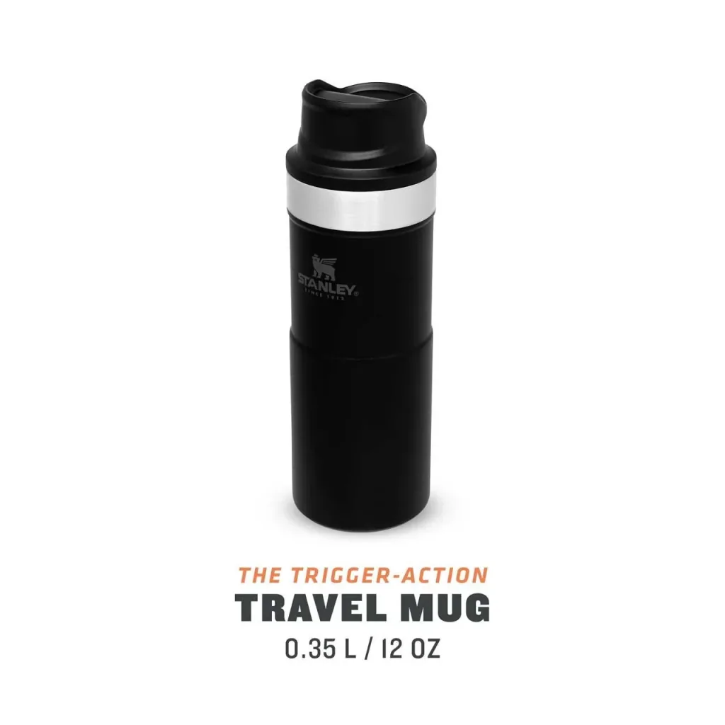 Trigger-Action Travel Mug 0.35 l, Matte Black, vacuum insulation, one-handed operation