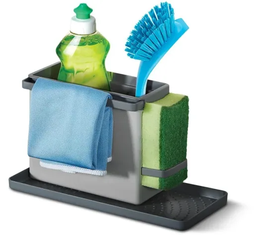 Sink organizer for kitchen utensils, color-sorted