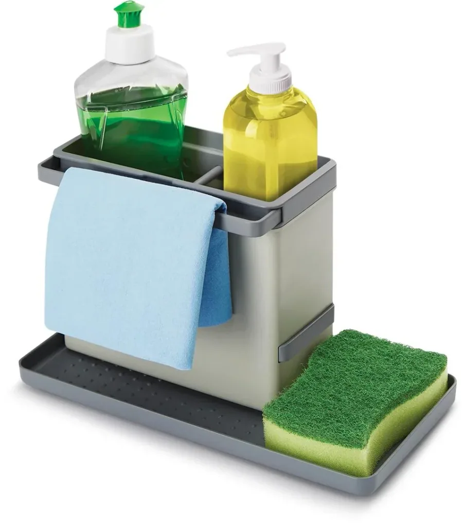 Sink organizer for kitchen utensils, color-sorted