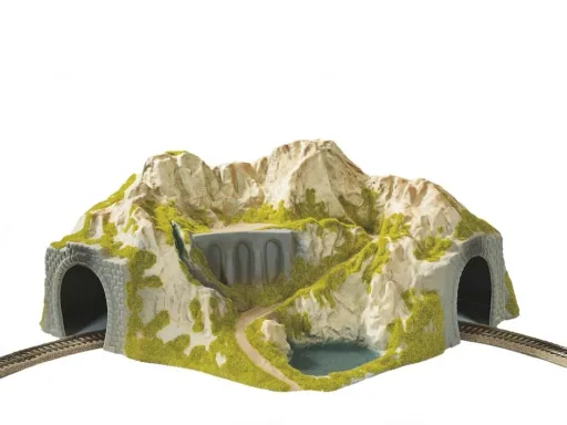 Corner tunnel, single-track, curved, 41 x 37 cm, 20 cm high, clearance height 9.3 cm, suitable for R1 or R2