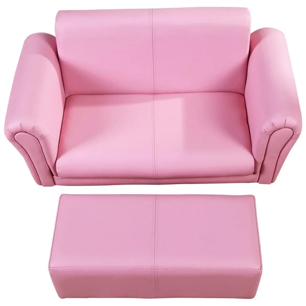 Children's sofa with stool pink armchair children's soft sofa