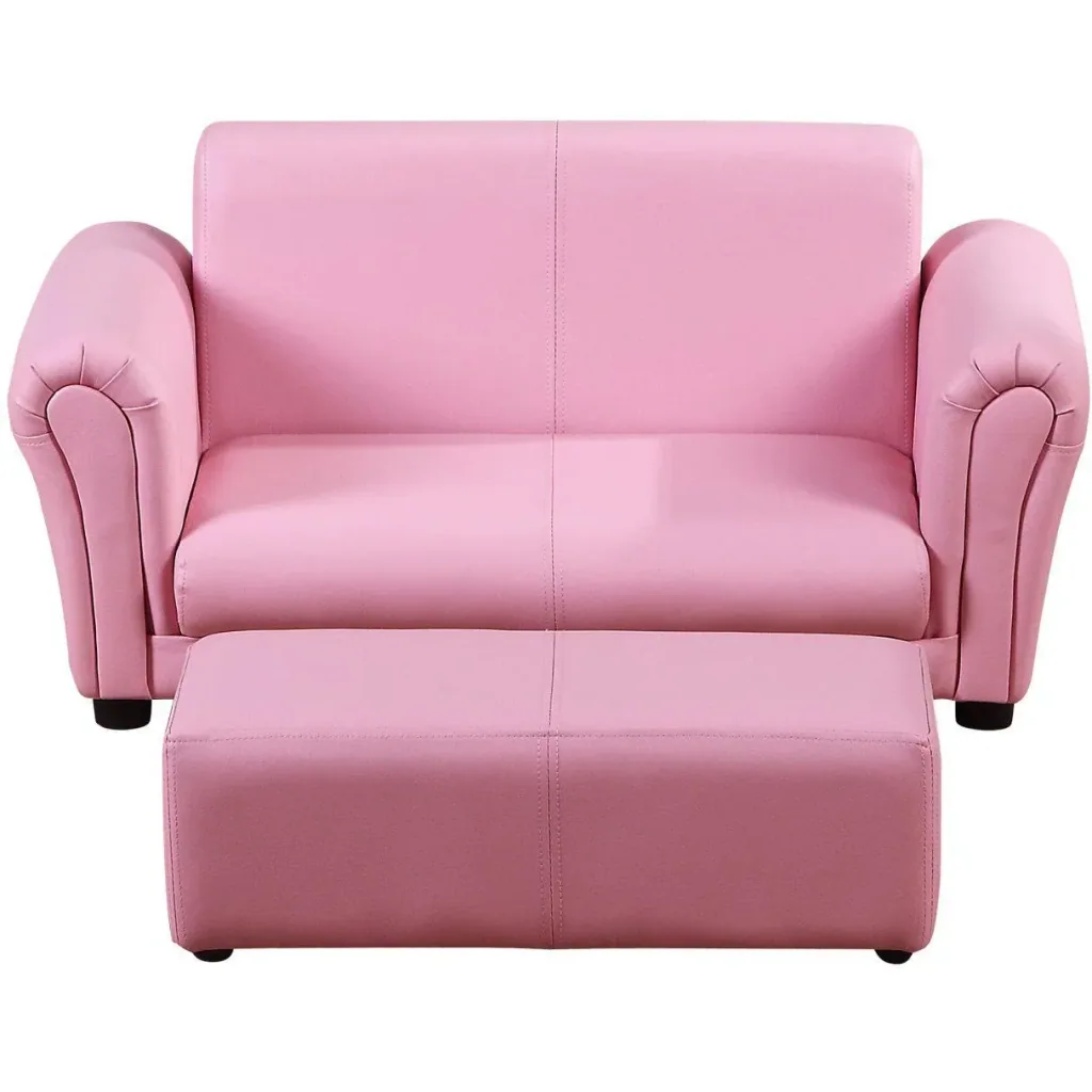 Children's sofa with stool pink armchair children's soft sofa