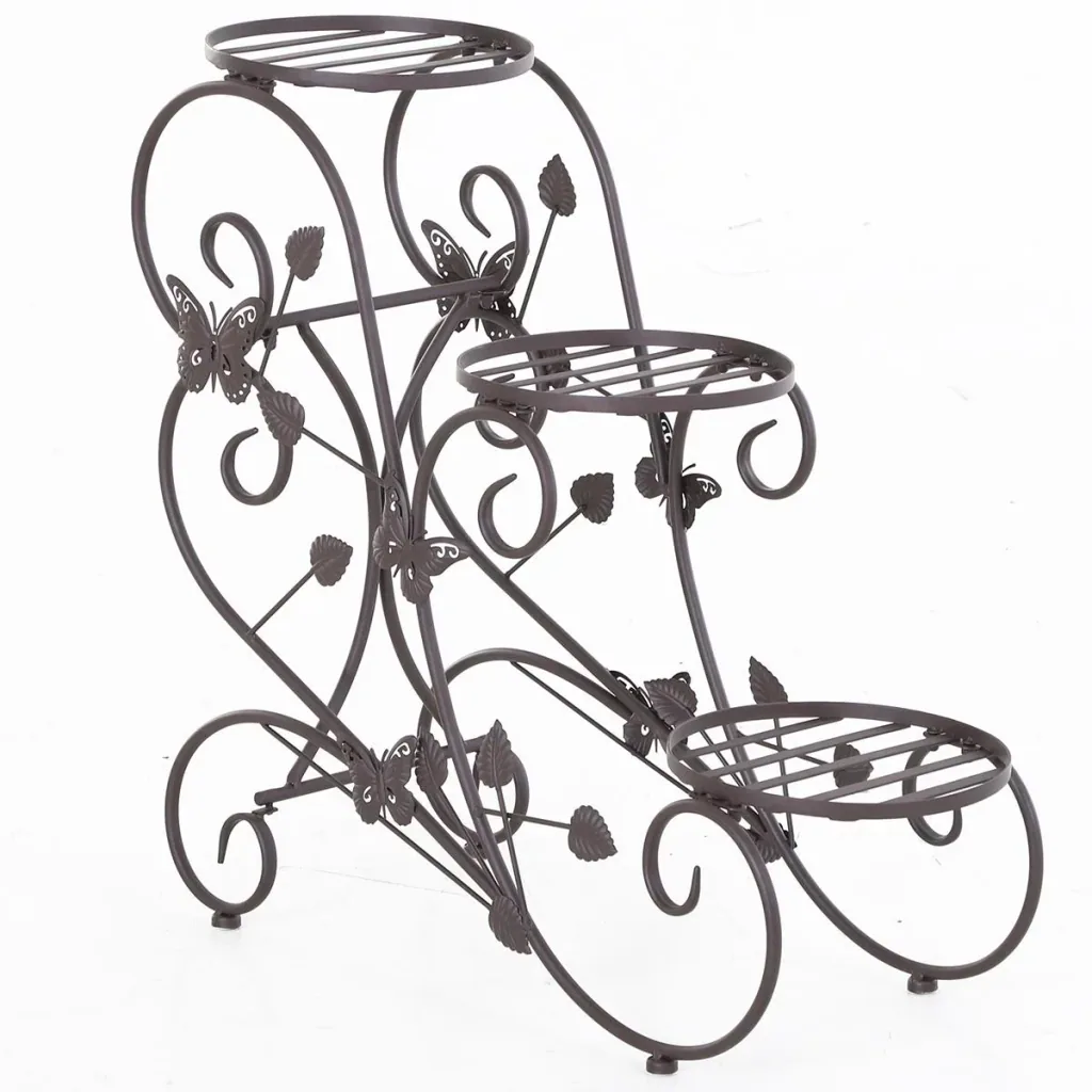 Three-tiered flower stand bronze