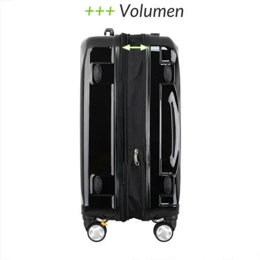Hard-shell suitcase Ikarus Black L in ABS 90-102l 67.5x48x28cm
