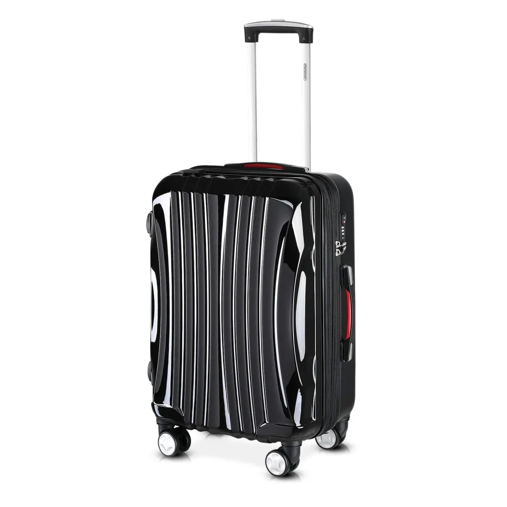 Hard-shell suitcase Ikarus Black L in ABS 90-102l 67.5x48x28cm