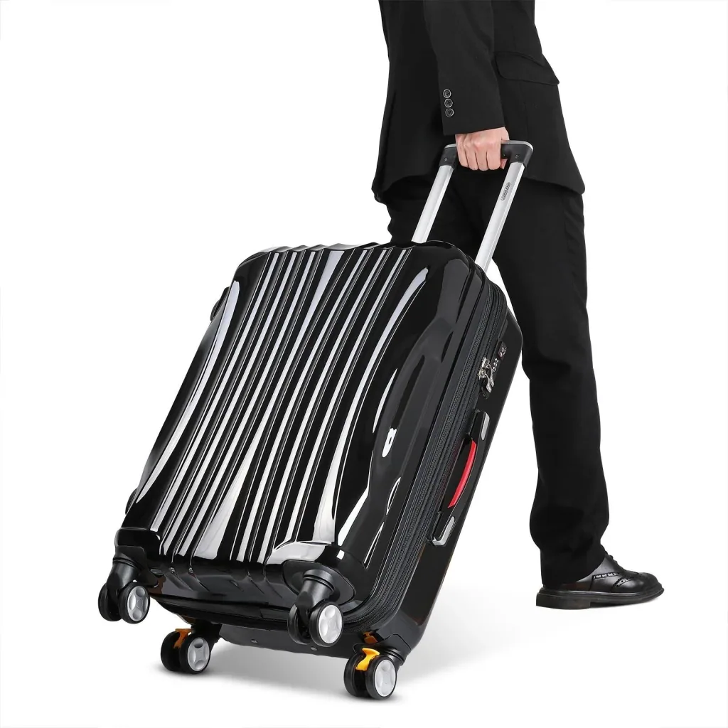 Hard-shell suitcase Ikarus Black L in ABS 90-102l 67.5x48x28cm