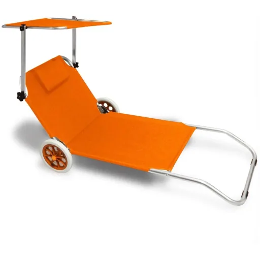 Lounger Mobile Crete Orange Aluminium with 2 wheels