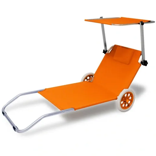 Lounger Mobile Crete Orange Aluminium with 2 wheels