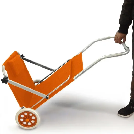 Lounger Mobile Crete Orange Aluminium with 2 wheels