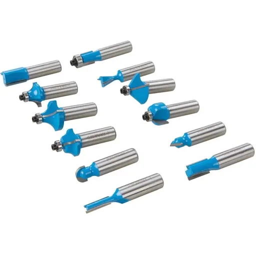 12-piece 12 mm TCT milling cutter set