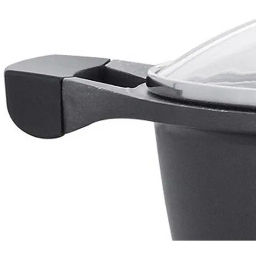 Marble casserole with black glass lid - 36 cm